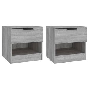 vidaXL Mesitas de noche 2 uds madera contrachapada gris Sonoma