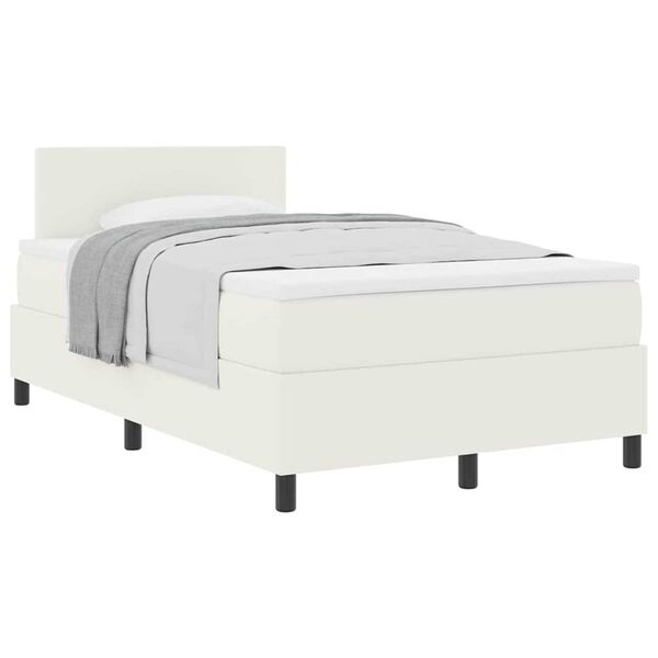 vidaXL Cama tipo Box Spring Manual Crema y Blanco 203 x 120 x 88 cm