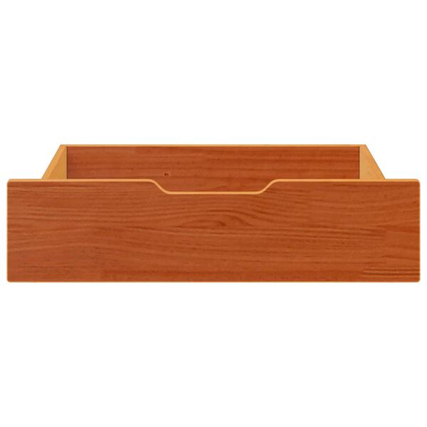 vidaXL Cajones debajo cama 2 uds madera maciza pino marr&oacute;n 65x55x17 cm