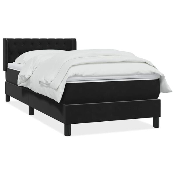 vidaXL Cama box spring con colch&oacute;n cuero sint&eacute;tico negro 90x210 cm
