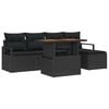 vidaXL Conjunto de sof&aacute;s de jard&iacute;n 6 uds. Negro rat&aacute;n sint&eacute;tico