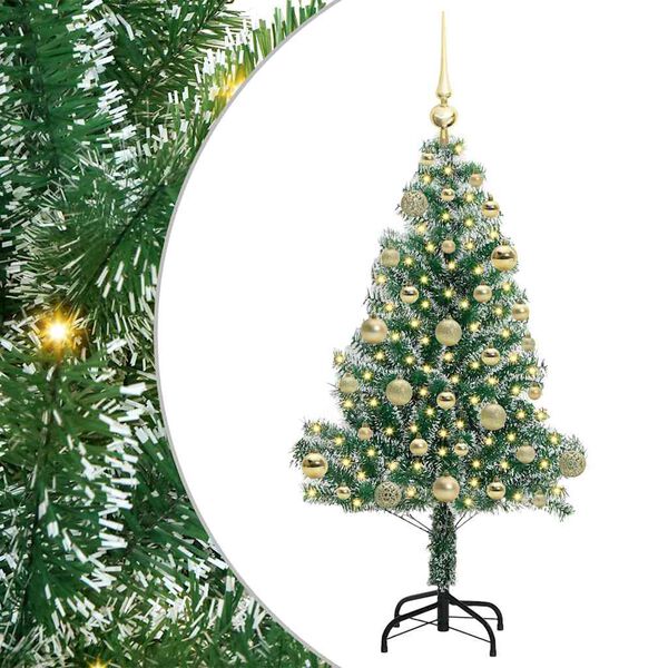 vidaXL &Aacute;rbol de Navidad Artificial Nevado con Luz LED Verde y 120 cm
