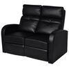 vidaXL Sill&oacute;n reclinable de 2 plazas de cuero artificial negro