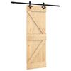 vidaXL Puerta Corredera Natural y negro 70 x 210 cm