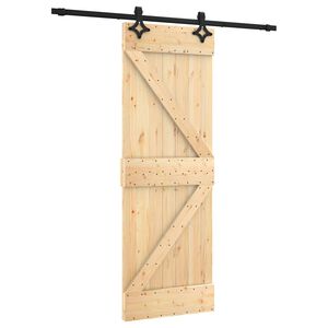 vidaXL Puerta Corredera Natural y negro 70 x 210 cm