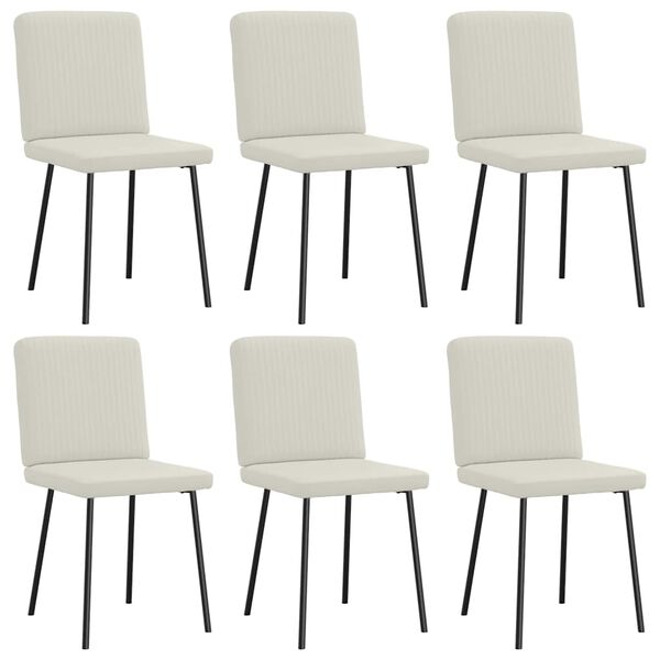 vidaXL Sillas de comedor 6 unidades de terciopelo crema