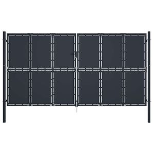 vidaXL Puerta de jard&iacute;n de acero 400x200 cm antracita