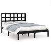 vidaXL Estructura de cama de madera maciza negra 140x190 cm