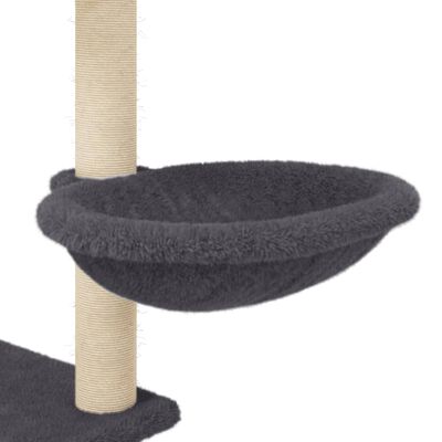 vidaXL Rascador para gatos con postes de sisal gris oscuro 153 cm