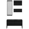 vidaXL Conjunto de muebles de recibidor con caj&oacute;n 4 pcs Roble Negro