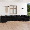vidaXL Set de muebles de jardín 7 pzas y cojines ratán sintético negro