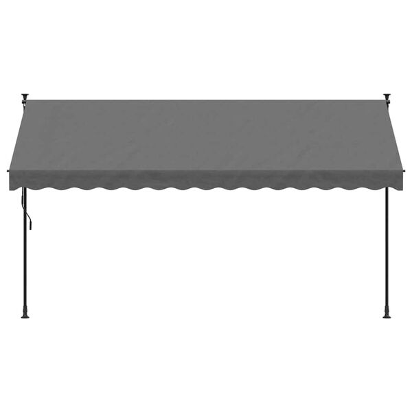 vidaXL Toldo retr&aacute;ctil de tela y acero gris antracita 350x150 cm