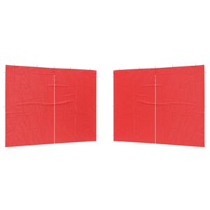 vidaXL Panel lateral de tienda para fiestas 2 pcs Rojo 300 x 195 cm