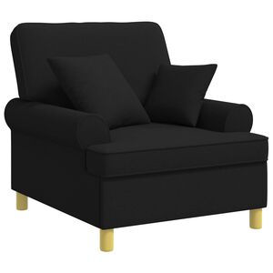 vidaXL Sill&oacute;n XL con cojines Negro Tela