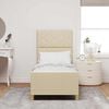 vidaXL Estructura de cama con cabecera Crema 80 x 200 cm tela