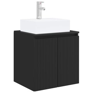 vidaXL Vanidad con Lavabo de Pared Negro 49,5 x 41 x 62,5 cm