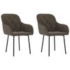 vidaXL Sillas de comedor 2 unidades terciopelo gris oscuro