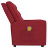 vidaXL Sillón reclinable de masaje 2 plazas tela rojo tinto
