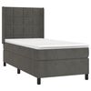 vidaXL Cama box spring colch&oacute;n y LED terciopelo gris oscuro 90x200 cm