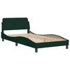 vidaXL Estructura de cama sin colchón Hanko terciopelo verde oscuro 100x200 cm