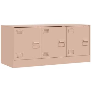 vidaXL Mueble para TV de acero rosa 99x39x44 cm