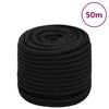 vidaXL Cuerda de trabajo poli&eacute;ster negro 18 mm 50 m