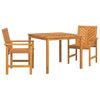vidaXL Conjunto de Comedor de Jard&iacute;n 3 pcs Marr&oacute;n