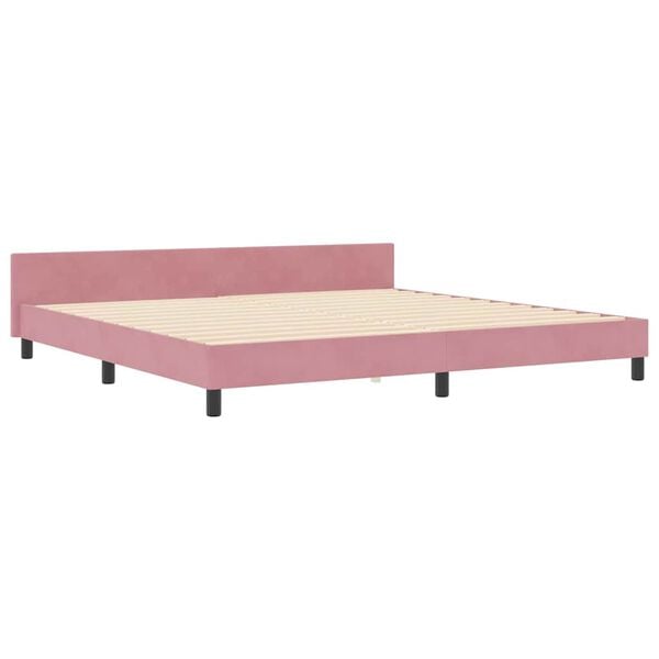 vidaXL Cama tipo Box Spring con cabecera Rosa 200 x 200 cm Terciopelo