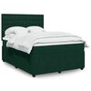vidaXL Cama box spring con colch&oacute;n terciopelo verde oscuro 140x200 cm