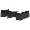 vidaXL Conjunto de sof&aacute; de jard&iacute;n 10 uds. Negro rat&aacute;n sint&eacute;tico