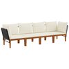 vidaXL 4 uds. Madera de Acacia S&oacute;lida y Cuerda Natural