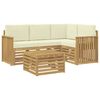 vidaXL Conjunto de sof&aacute;s de exterior 5 pcs Blanco y Crema