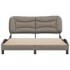 vidaXL Estructura de cama sin colch&oacute;n Hvar tela gris taupe 160x200 cm