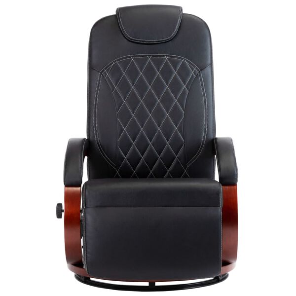 vidaXL Sill&oacute;n reclinable para TV de cuero sint&eacute;tico negro