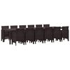 vidaXL Conjunto de Comedor de Jard&iacute;n 13 pcs Marr&oacute;n Ratan Polt