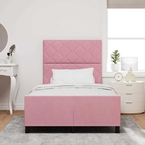 vidaXL Cama tipo Box Spring con cabecera Rosa 120 x 200 cm Terciopelo