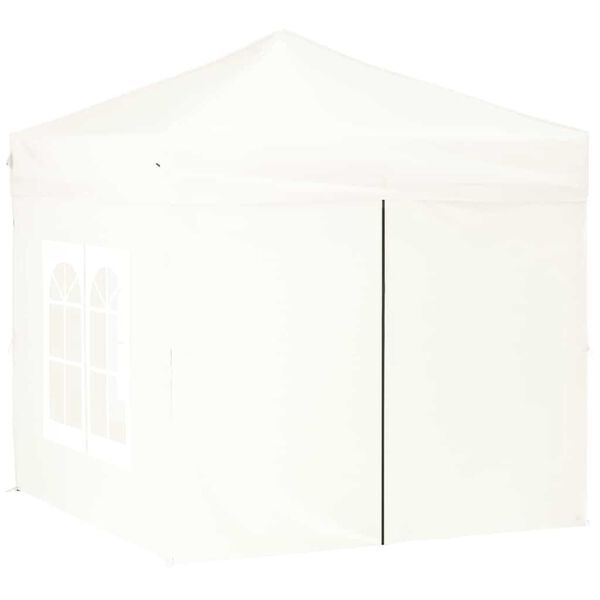 vidaXL Carpa para fiestas plegable con paredes laterales blanco 2x2 m