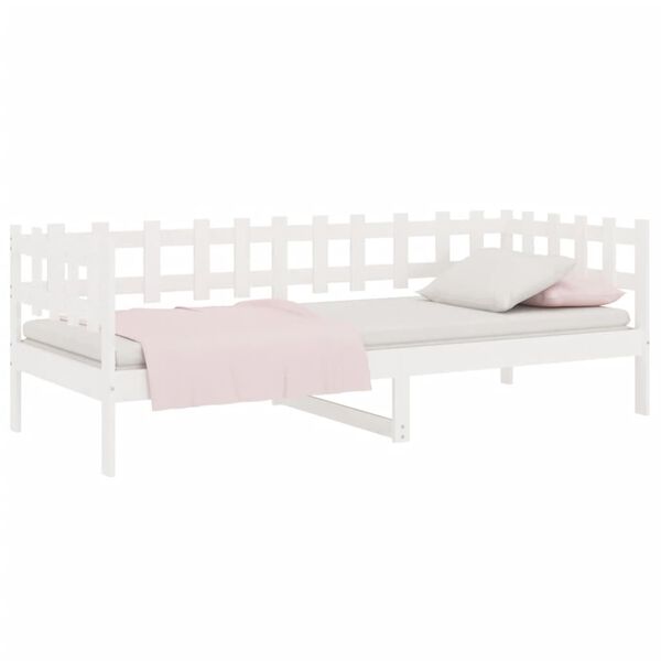 vidaXL Sof&aacute; cama sin colch&oacute;n madera maciza de pino blanco 90x190 cm