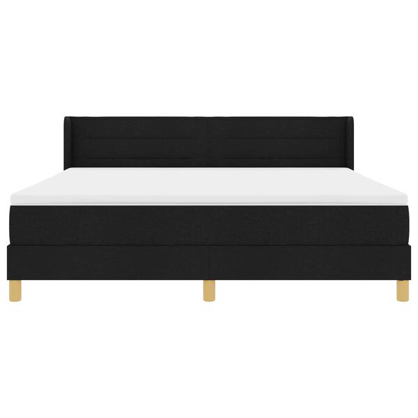 vidaXL Cama tipo Box Spring con colch&oacute;n Negro 200 x 180 cm Poli&eacute;ster