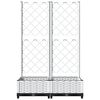 vidaXL Jardinera con enrejado PP blanco 80x40x121,5 cm