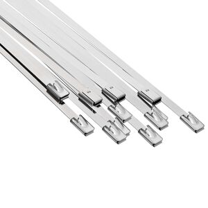vidaXL Atadura de Cables 12 uds. 4,6 x 400 mm Plateado