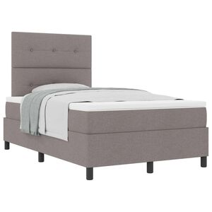 vidaXL Cama tipo Box Spring con colch&oacute;n Taup&eacute; 120 x 190 cm tela