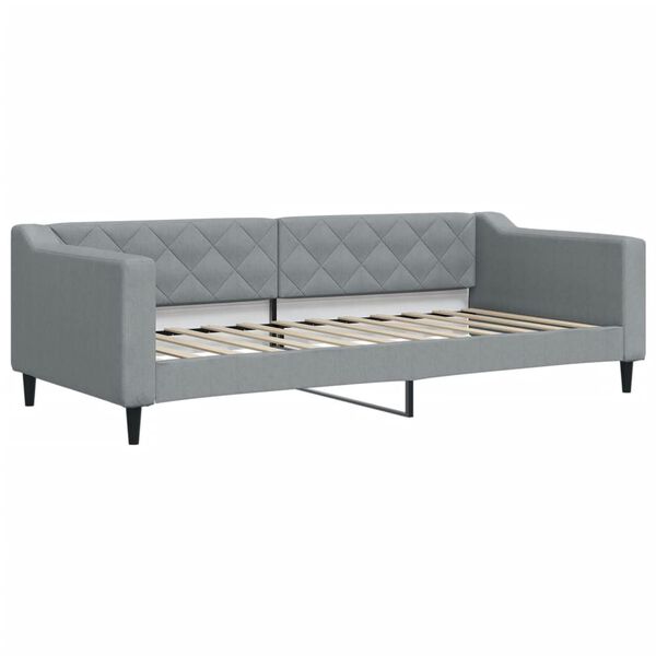 vidaXL Sofá cama nido con cajones tela gris claro 90x200 cm