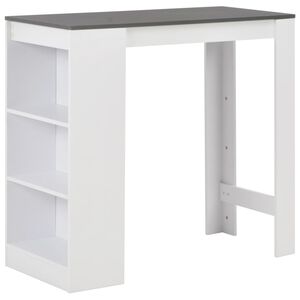 vidaXL Mesa alta de cocina con estanter&iacute;a blanca 110x50x103 cm
