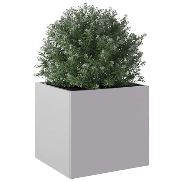 vidaXL Jardinera de acero galvanizado plateado 32x30x29 cm