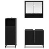 vidaXL Juego de muebles de ba&ntilde;o 3 pcs Roble Negro Madera contrachapada