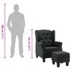 vidaXL Sillón con reposapiés tela gris oscuro