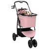 vidaXL Carrito Plegable para Mascotas Ajustable Rosa 78 x 54 x 101 cm