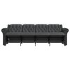 vidaXL Sill&oacute;n reclinable de masaje de 4 plazas cuero sint&eacute;tico negro