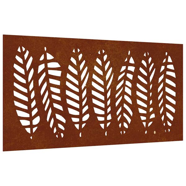 vidaXL Adorno de pared de jard&iacute;n acero corten dise&ntilde;o de hoja 105x55 cm